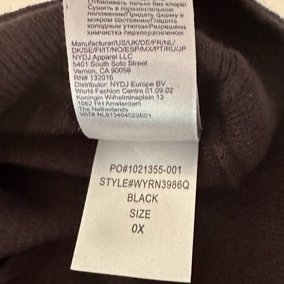 NWT NYDJ V-Neck Black Dolman-Sleeve Sweater Sz 0X - Picture 12 of 15